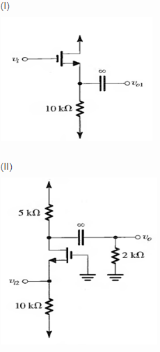Find overall voltage gain if output of follower is connected to input of gate amplifier