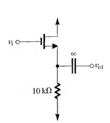 Find output resistance if NMOS transistor in source follower circuit has gm = 5mA/V