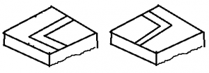 The figure represents Left & right hand core boxes in which one is facing to the right