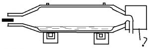 The figure representing exhaust box of a rotary melting furnace