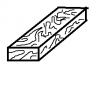 The figure represents rectangular wooden workpiece with types of cylindrical pattern set