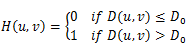 Transfer function of Butterworth Highpass Filter & D0 is cutoff distance - option b
