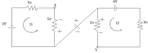 Potential difference between x & y
