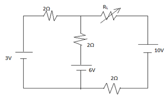 The value of RL in given circuit is 3Ω in the network given