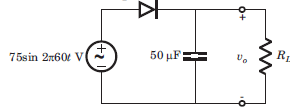 Find minimum resistance connected to output if ripple voltage be no more than vrip is 4 V