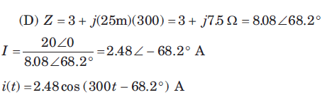i(t) ia 2.48 cos(300t – 68.2) A in the given diagram