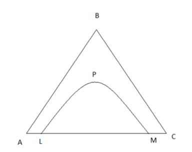 Find LPM in the below one pair partially miscible ternary diagram