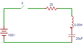 Find equation obtained from circuit of current of resistance, capacitance & inductance