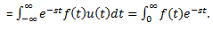 The Laplace transform of a function f (t) is ∫∞0 f(t) e-st