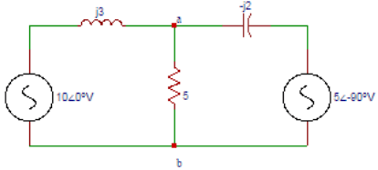 Norton’s equivalent current in the circuit is 5∠-53.13⁰