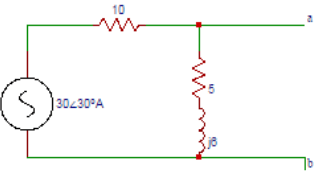 Norton’s equivalent impedance in the circuit shown is (5+j6) Ω
