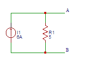 Find the value of the voltage (V) in the equivalent voltage source of the current source