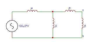 Find the Thevenin’s voltage across ‘ab’ terminals in the circuit shown