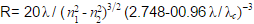 The radius of curvature of the fiber bend of a single mode fiber in given circuit