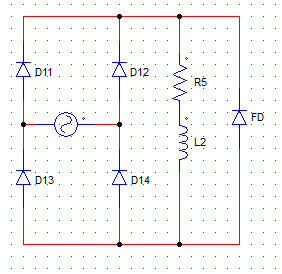 Circuit will have output voltage waveform similar to that of full wave bridge rectifier