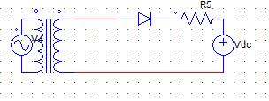 After the supply voltage (Vs) given diode starts conducting only when Vs exceeds Vdc