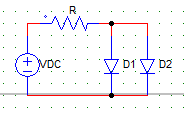 The cut-in voltage for D1 is lesser than D2, D1 would start conducting first & S.C D2
