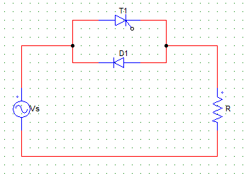 The diode conducts for 90° in the below shown circuit