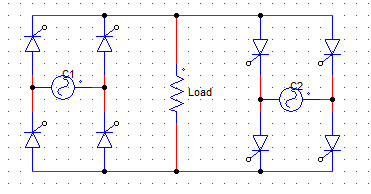 The right connection for single-phase dual converter is shown below