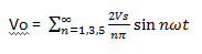 The fourier analysis of half wave inverter gives