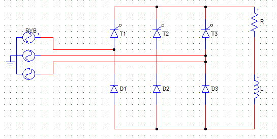 Two pulse M-2 Connection uses 3 SCRs & 3 diodes