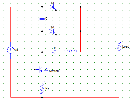 The diode directly in parallel with SCR would be current commutated chopper circuit