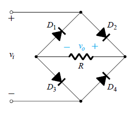 Bridge rectifier circuit diagram with PIV of diodes