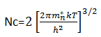 Value of effective density of states function in conduction band at 300k is 2.5*1019 cm-3
