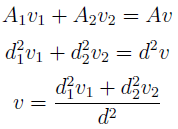 Flow velocity in third pipe is d21v1+d22v2d2 for two pipes of diameters d1 & d2 converge
