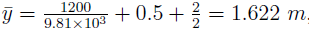 Total liquid pressure on the lamina is F = γyA where γ = specific weight of the liquid