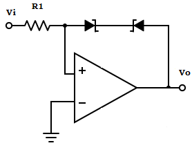 Determine the transfer curves if an ideal op-amp is given with VZ1 = VZ2=9V