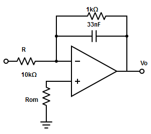 Determine the lower frequency limit of integration for the circuit