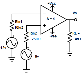 Calculate the output voltage Vo from the given circuit