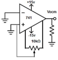 Find the 741 op-amp potentiometer from the given diagram