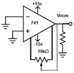 Find the voltage offset from the given 741 op-amp circuit