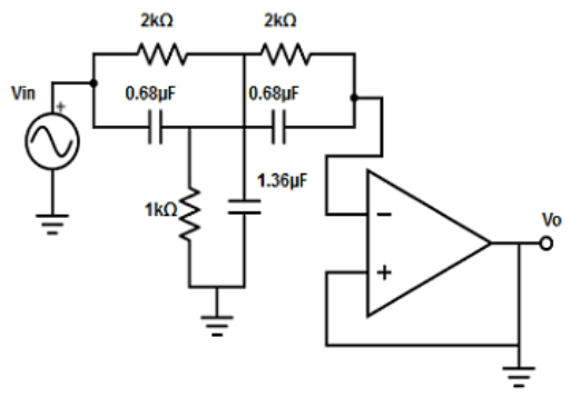 Find the 120Hzactive notch filter from the given diagram