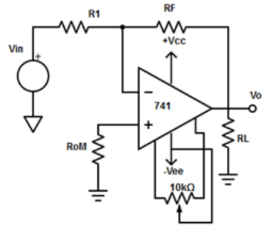 Find the DC differential amplifier with offset null circuitry