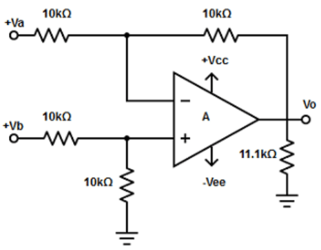 Find the eight input summing amplifier from the given diagram