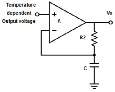 Find the temperature in output voltage from the given diagram