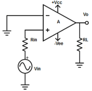 Find the input applied to Non-inverting terminal from the given diagram