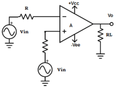 Find non-inverting input terminal of op-amp from the given diagram