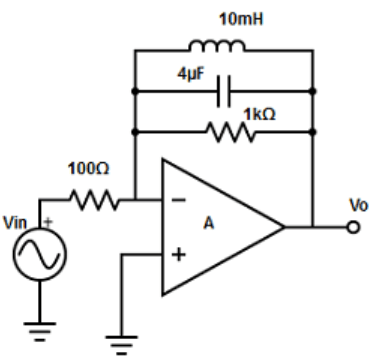 Find the peaking amplifier circuit from the given diagram