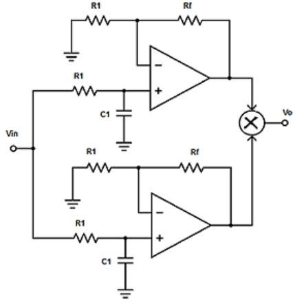 Find the type of filter from the given diagram