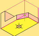 Step for the formation of an isometric object - option a