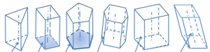 Find the type of prism seen in the 3rd figure represent