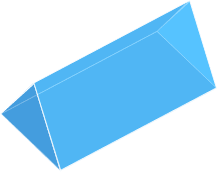 Triangular prism is three-sided prism made of a triangular base & 3 faces joining sides