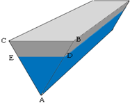 The figure ED represents the perpendicular area in the triangular prism