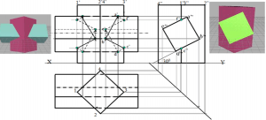 The figure below represents the intersection of sq. prism standing & square prism