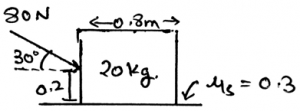 The vertical force acting in the given figure is 236N 