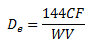The formula represents the burden depth De where C is capacity & W is width of belt